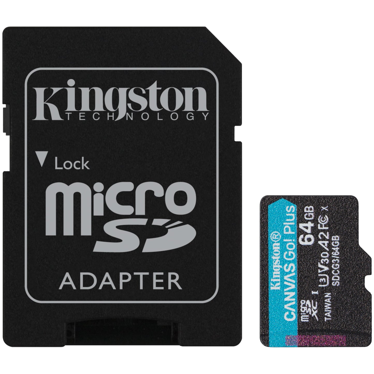Kingston Canvas Go Plus Android A2 microSDXC hukommelseskort, 64GB, Klasse 10 / UHS-1 U3, med adapter SDCG3/64GB
