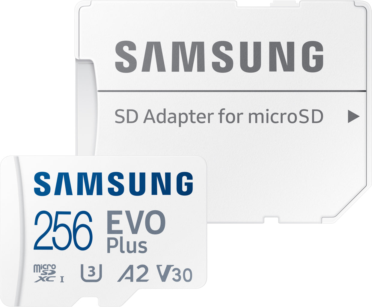Samsung Evo Plus microSDXC hukommelseskort, 256Gb, Klasse 10 / UHS-1 U3, med adapter MB-MC256SA/EU
