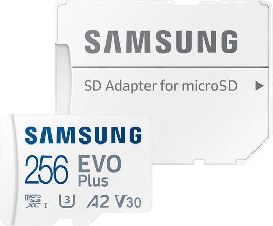 Hukommelseskort microSDXC Samsung Evo Plus, 256Gb, Klasse 10 / UHS-1 U3, med adapter MB-MC256SA/EU MB-MC256SA/EU