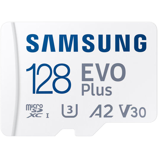 Hukommelseskort microSDXC Samsung Evo Plus, 128Gb, klasse 10 / UHS-1 U3, med adapter MB-MC128SA/EU MB-MC128SA/EU