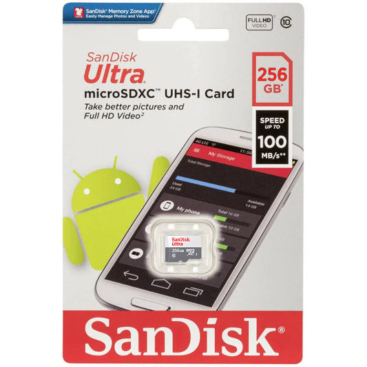 SanDisk Ultra microSDXC hukommelseskort, 256Gb, Klasse 10 SDSQUNR-256G-GN3MN