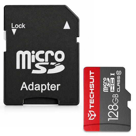 Techsuit microSDXC hukommelseskort THCM26, 128Gb, Klasse 10, med adapter