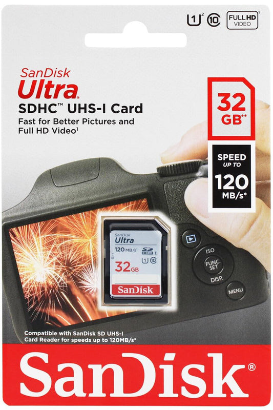 SDHC-hukommelseskort SanDisk Ultra, 32Gb, Klasse 10 / UHS-1 U1 SDSDUN4-032G-GN6IN