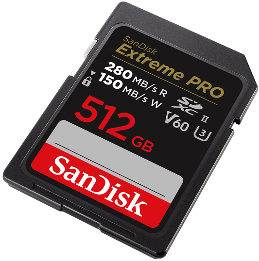 SDXC SanDisk Extreme Pro hukommelseskort, 512Gb, Klasse 10 / UHS-2 U3 SDSDXEP-512G-GN4IN