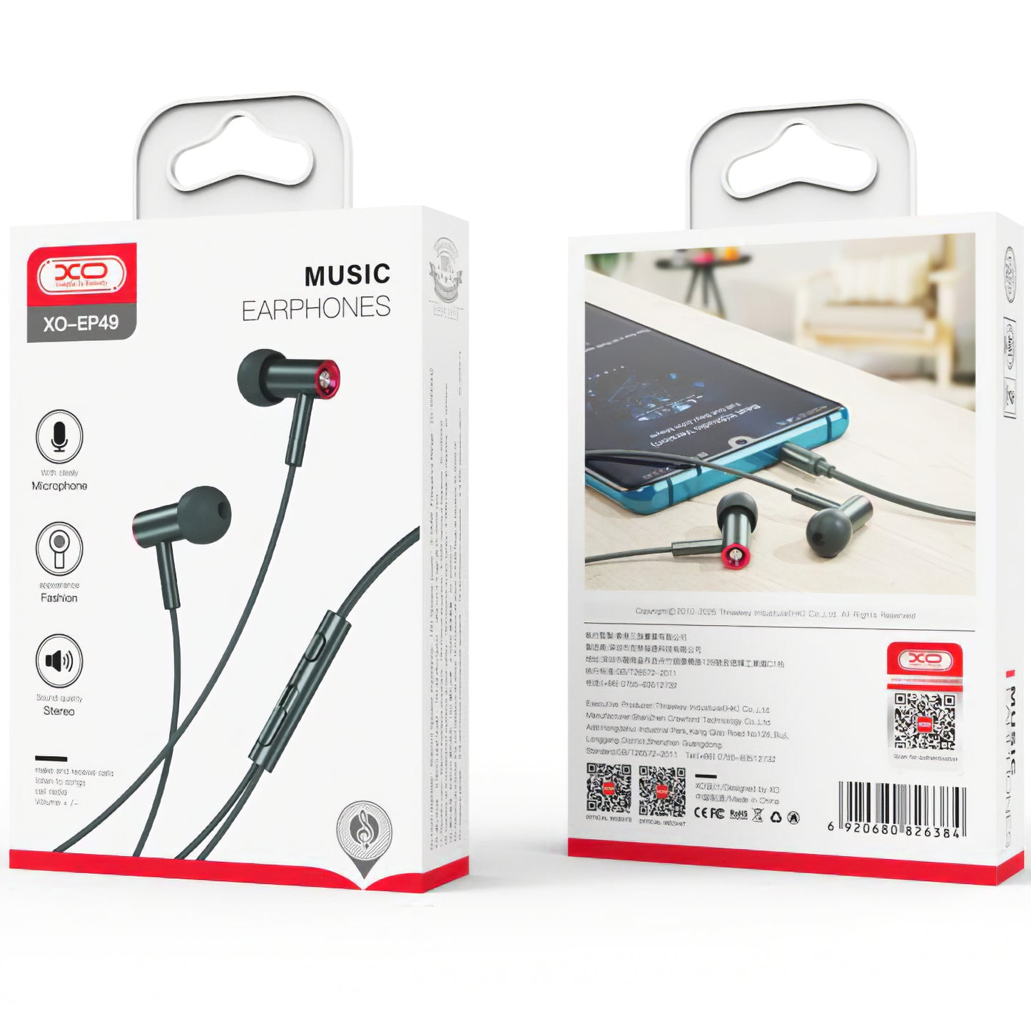 Handsfree 3.5mm XO Design EP49, Grøn