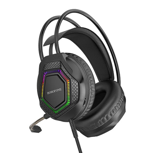 Gaming Headset 3,5 mm Borofone BO105 Thunder, RGB, 2m, Sort