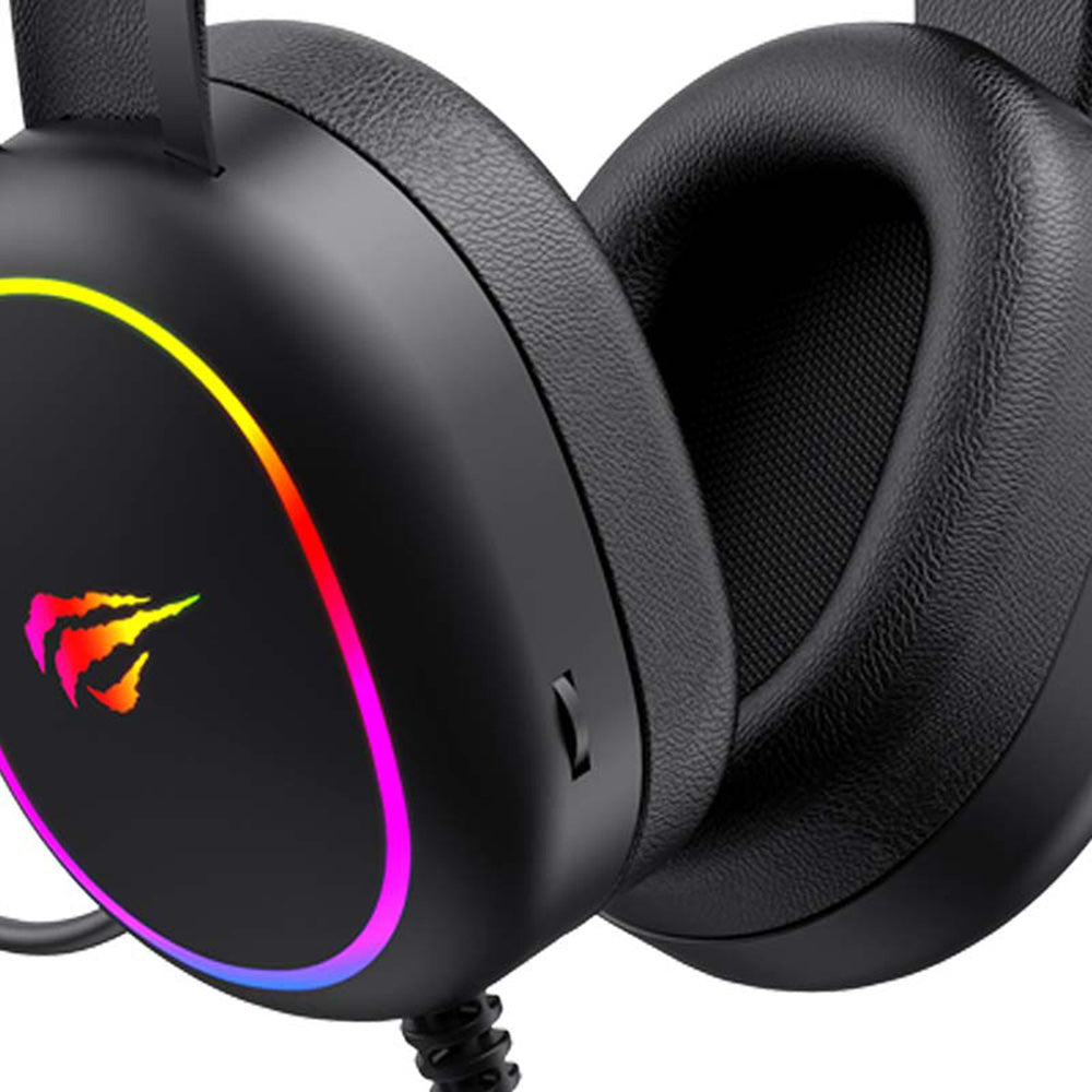Gaming Headset 3.5mm HAVIT H2016d, RGB, 2m, Sort