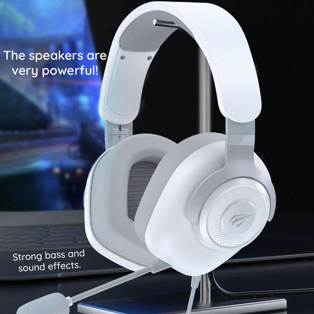 Gaming Headset USB HAVIT H2230U, 1.8m, Hvid