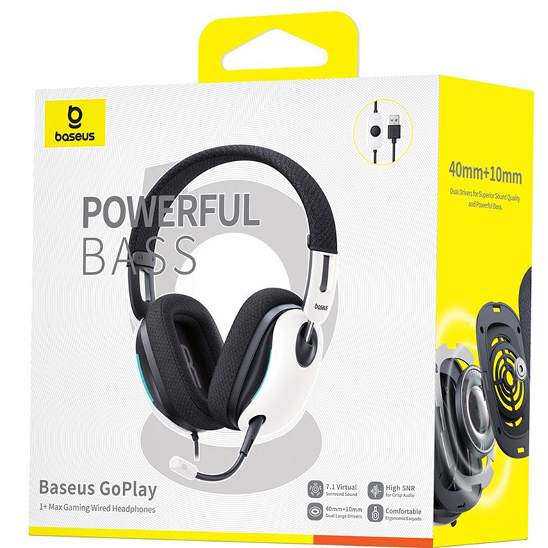 Gaming Headset USB Baseus GoPlay 1+ Max, Hvide A00181003213-00