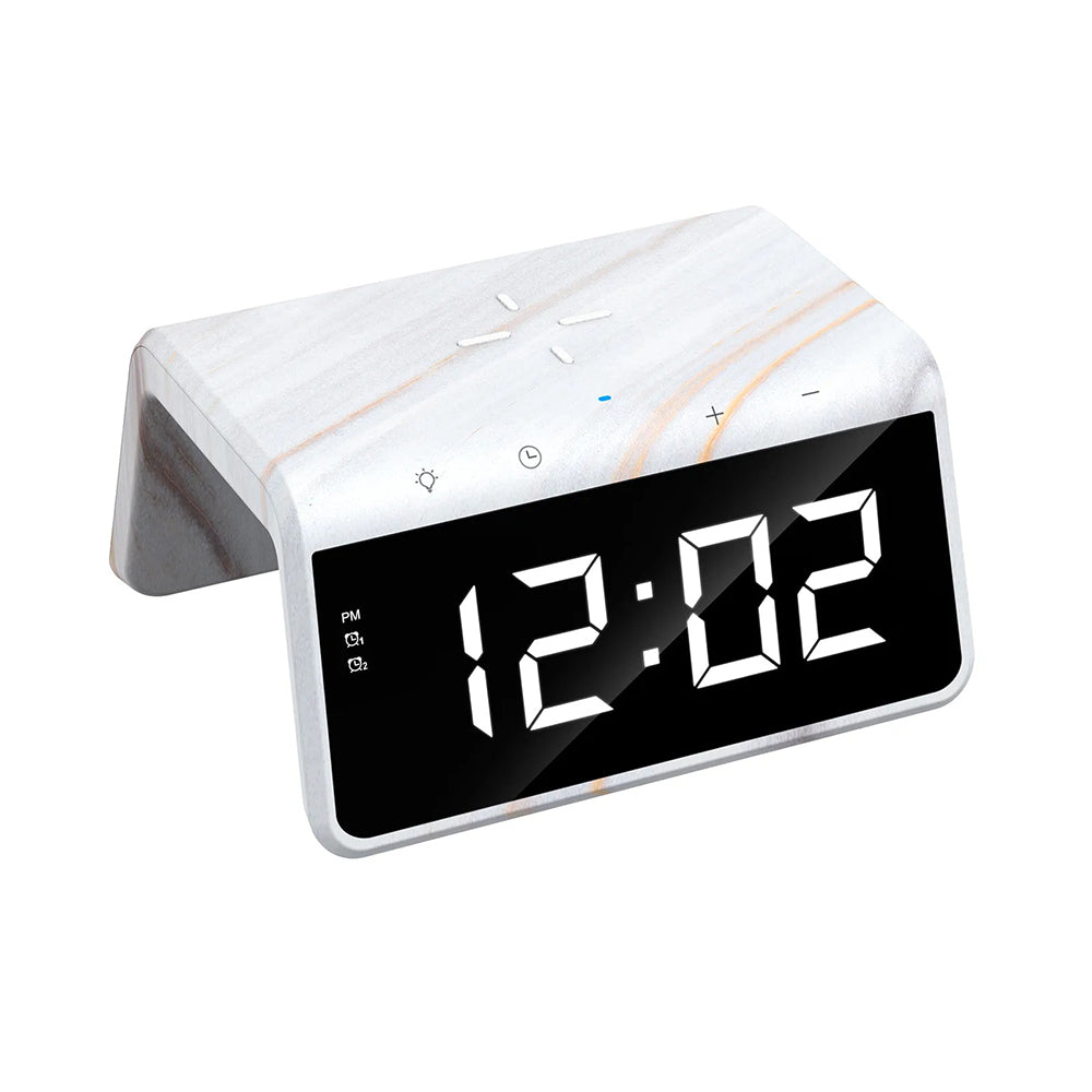 Digitalt ur HAVIT W320 med trådløs QI-opladning, Hvid