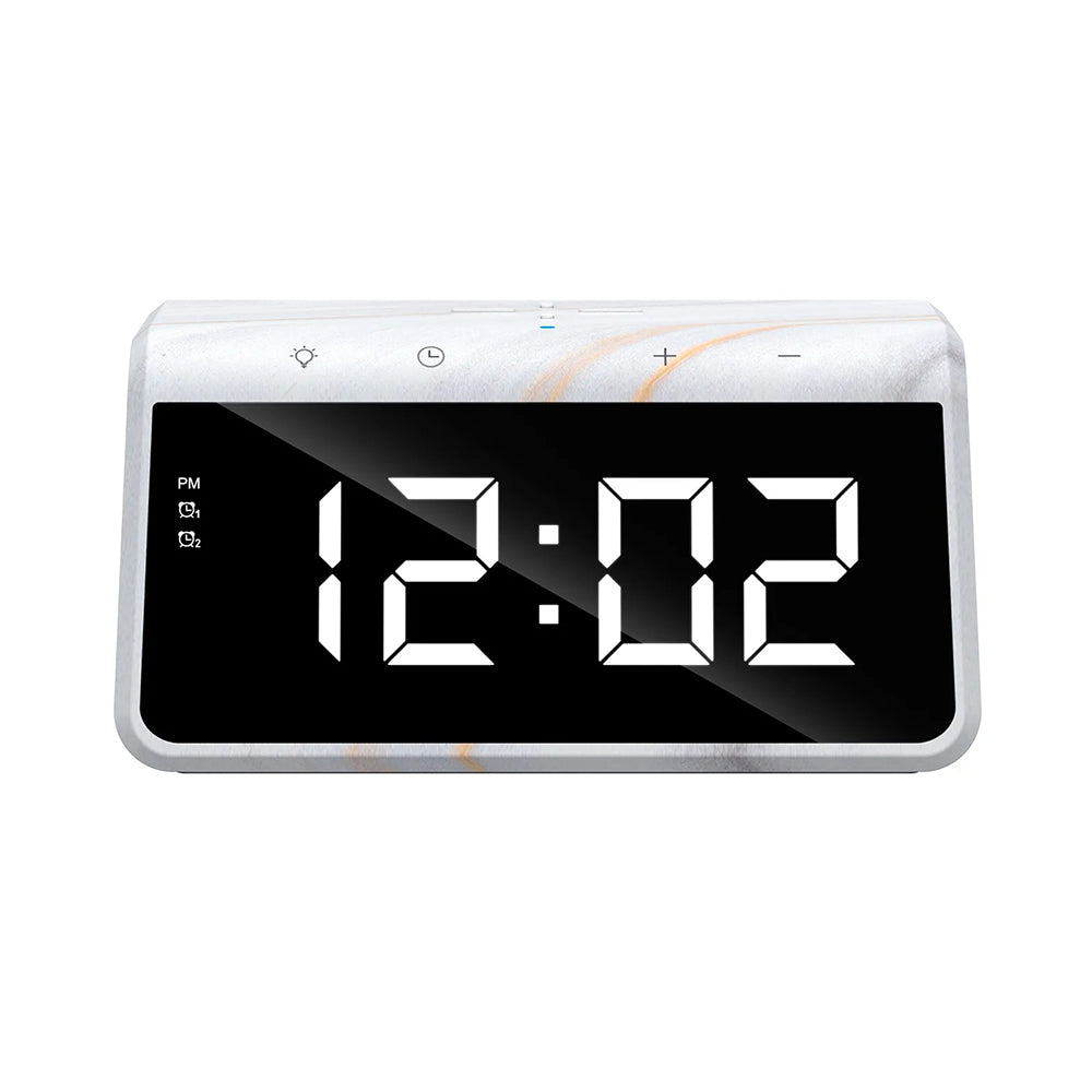 Digitalt ur HAVIT W320 med trådløs QI-opladning, Hvid