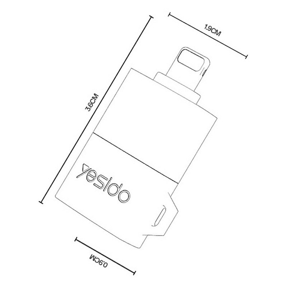 Lightning Card Reader Yesido GS38, microSD, Grå, Genforseglet