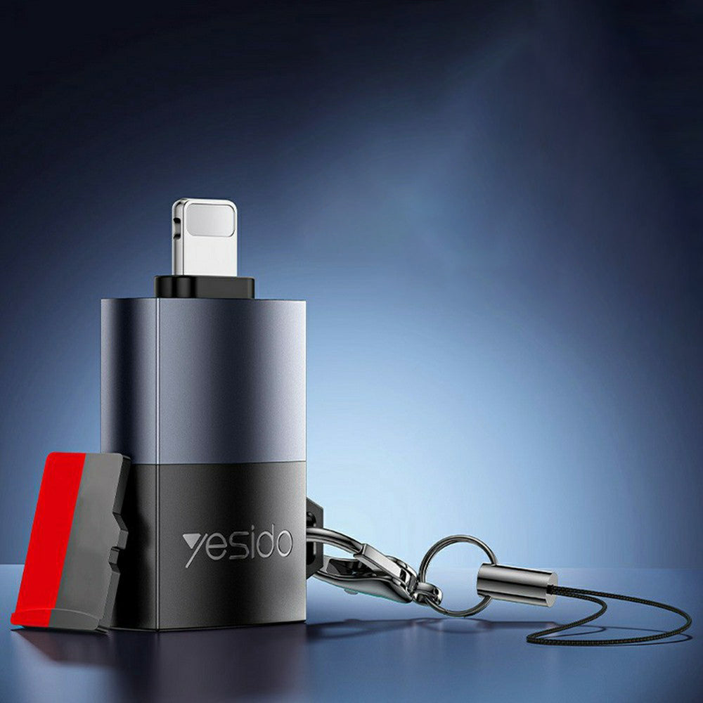 Lightning Card Reader Yesido GS38, microSD, Grå, Genforseglet