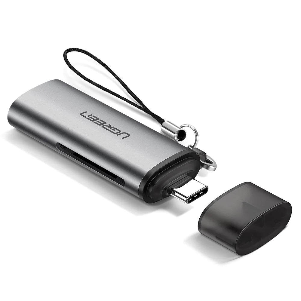 Kortlæser USB-C UGREEN CM184, SD - microSD, Grå