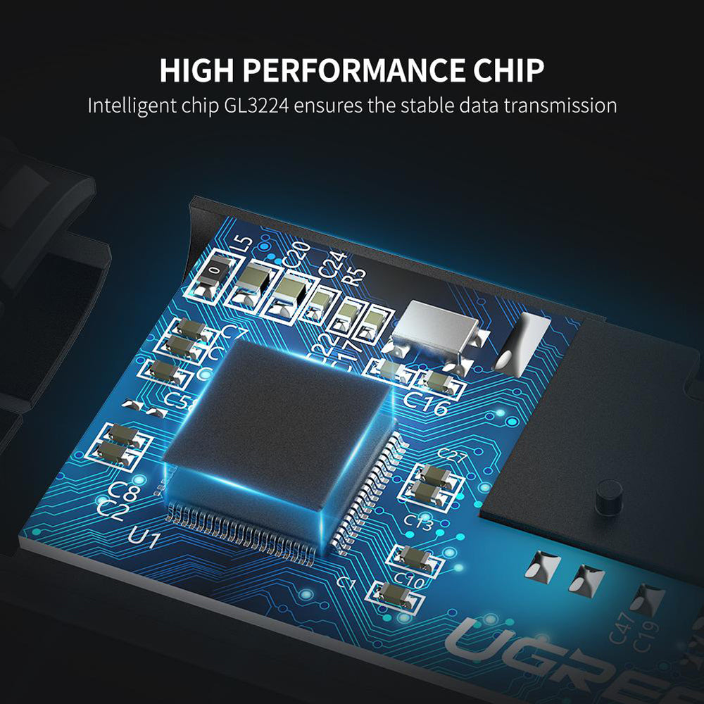 Kortlæser USB-C UGREEN CM184, SD - microSD, Grå