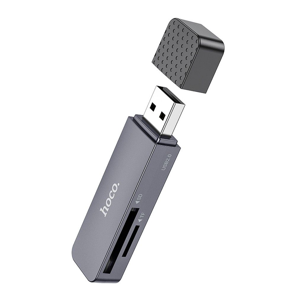 USB-kortlæser HOCO HB45, SD - microSD, Grå