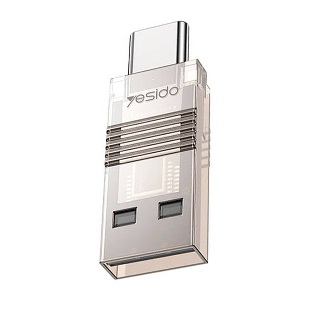 USB / USB-C-kortlæser Yesido GS21, microSD, Transparent