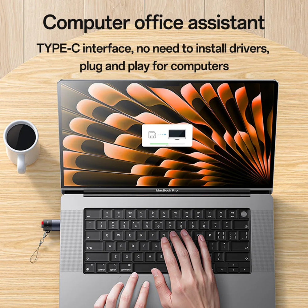 USB-C-kortlæser Yesido GS37, microSD, Sort