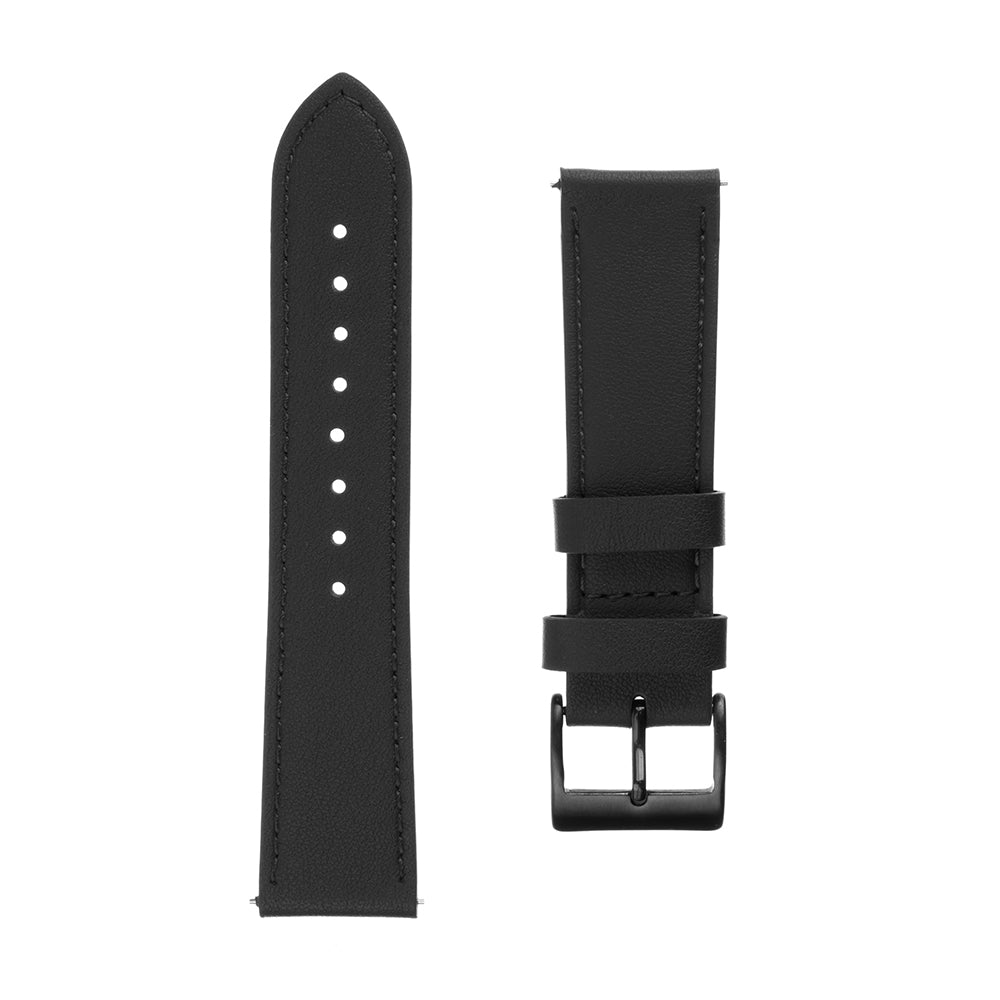 Fixed Leather rem til Huawei Watch / Xiaomi Watch Series, 22mm, Sort