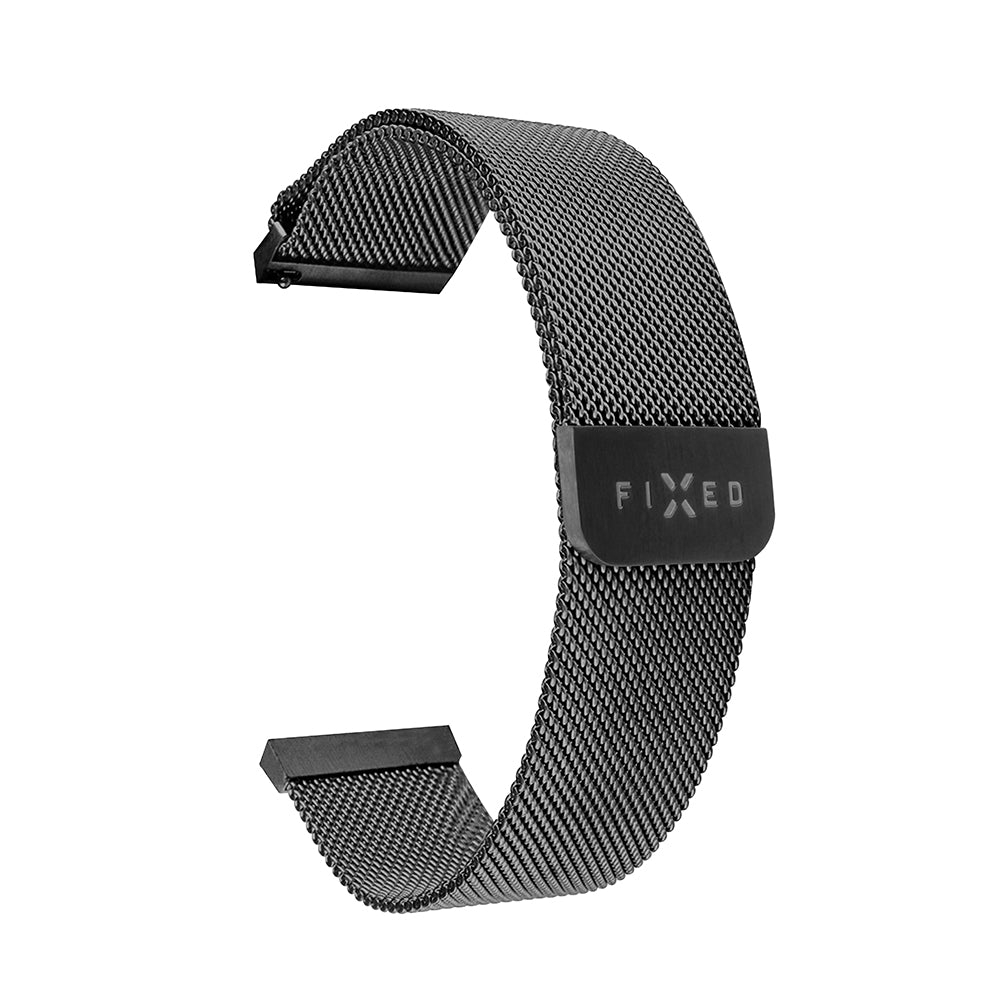 Fixed Mesh rem til Huawei Watch / Garmin Watch Series, 18mm, Sort