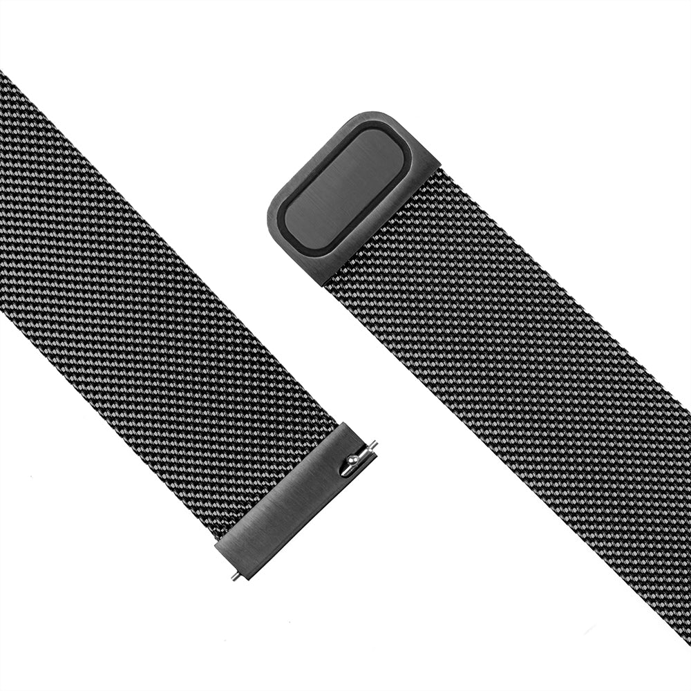 Fixed Mesh rem til Huawei Watch / Garmin Watch Series, 18mm, Sort