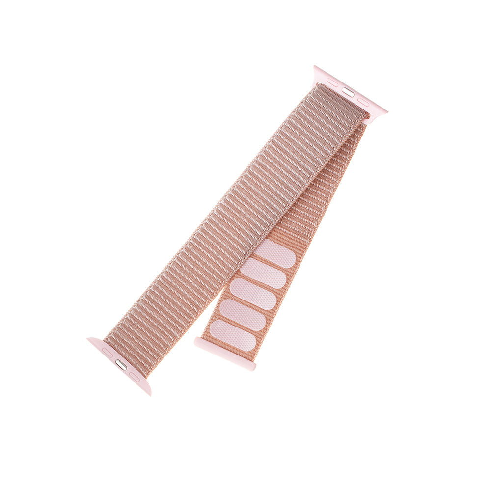 Fixed Nylon rem til Apple Watch 49mm / 46mm / 45mm / 44mm / 42mm serien, Gylden Rosa