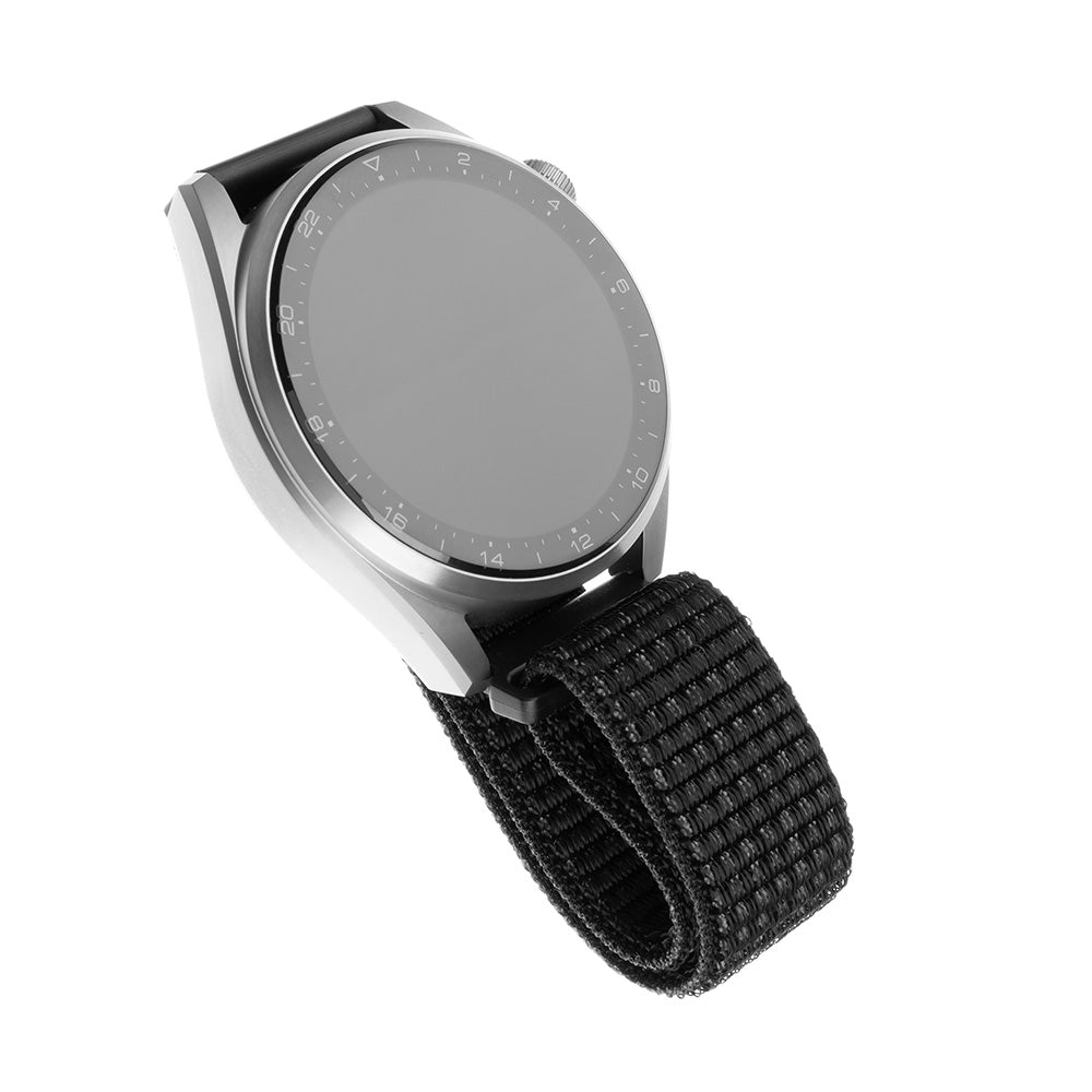 Fixed Nylon rem til Huawei Watch / Xiaomi Watch Series, 22mm, Mat Sort