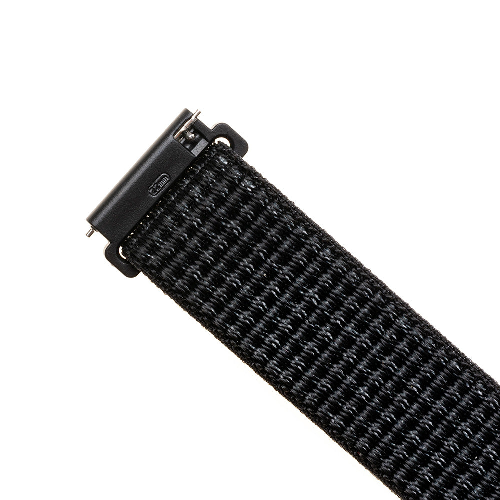 Fixed Nylon rem til Huawei Watch / Xiaomi Watch Series, 22mm, Mat Sort