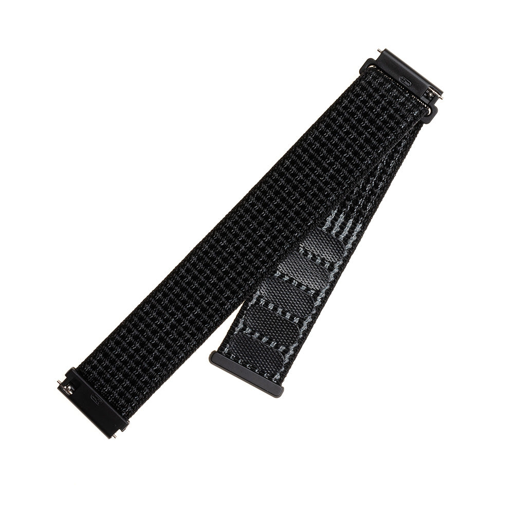 Fixed Nylon rem til Huawei Watch / Xiaomi Watch Series, 22mm, Mat Sort