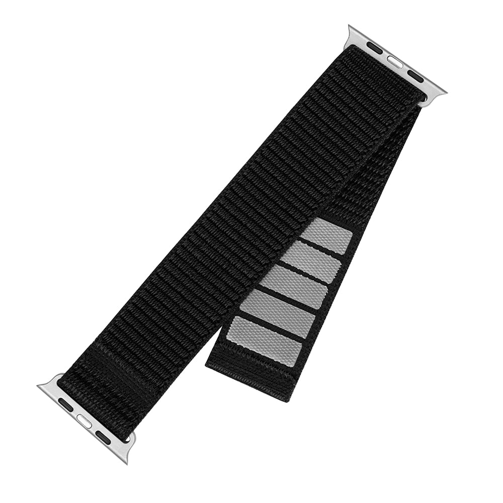 Fixed Nylon Sporty rem til Apple Watch 49mm / 46mm / 45mm / 44mm / 42mm serien, Sort