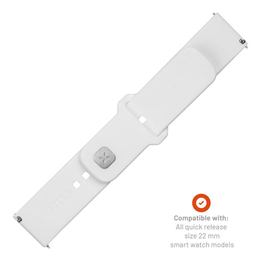 Fixed Silicone Sporty rem til Huawei Watch / Xiaomi Watch Series, 22mm, Hvid