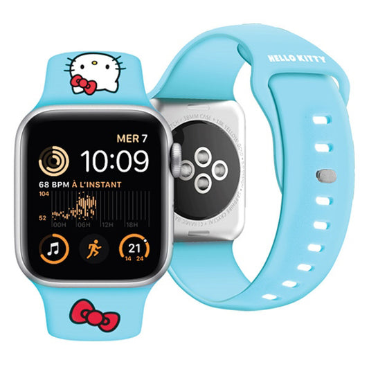 Hello Kitty Silicone Kitty Head rem til Apple Watch 42mm / 41mm / 40mm / 38mm serien, Blå