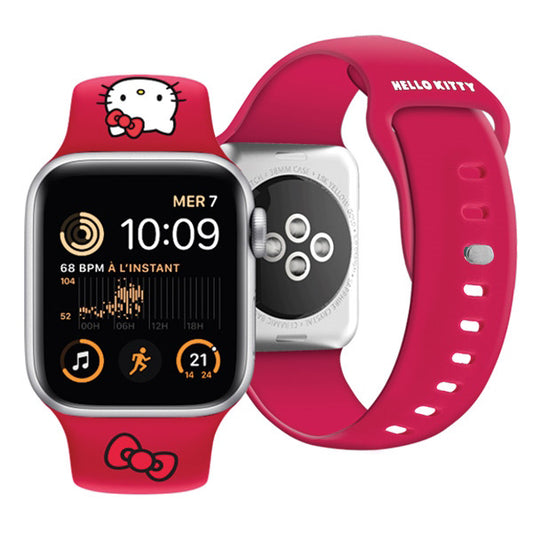 Hello Kitty Silicone Kitty Head rem til Apple Watch 42mm / 41mm / 40mm / 38mm Series, Rød