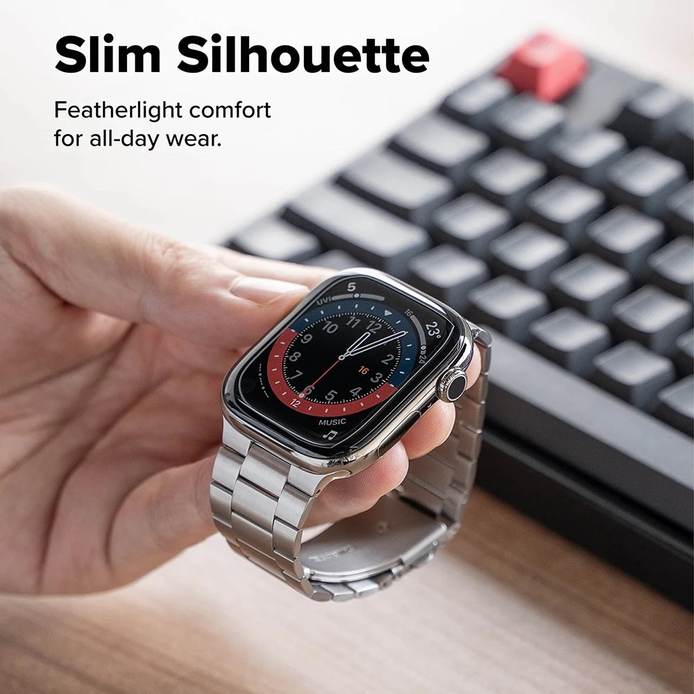 Ringke Metal One Air rem til Apple Watch 49mm / 46mm / 45mm / 44mm serien, Sølvfarvet
