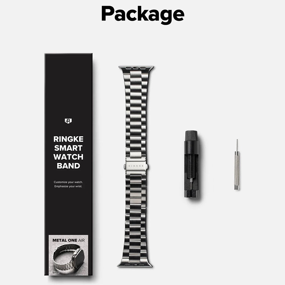Ringke Metal One Air rem til Apple Watch 49mm / 46mm / 45mm / 44mm serien, Sølvfarvet