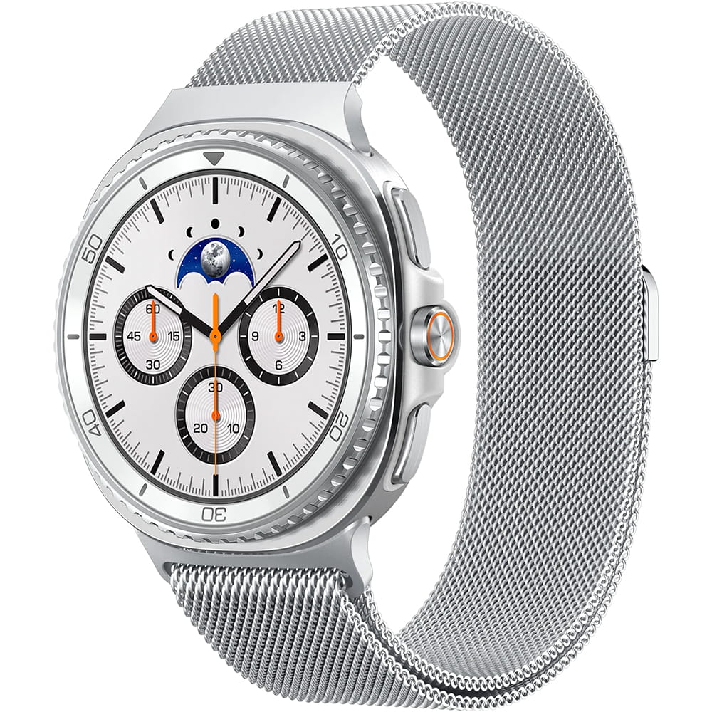 Spigen Metal Fit rem til Samsung Galaxy Watch9 / Watch8 / Watch8 Classic Series, Sølv AMP10121