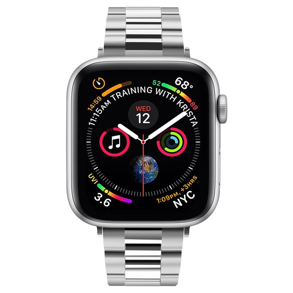 Spigen Modern Fit rem til Apple Watch 42mm / 41mm / 40mm / 38mm serien, Sølv 061MP25943