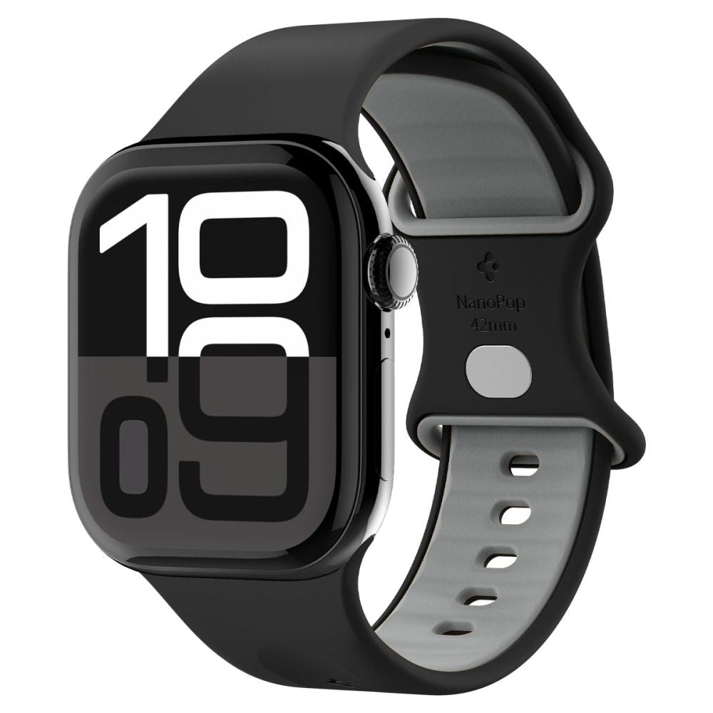Spigen Nano Pop rem til Apple Watch 42mm / 41mm / 40mm / 38mm serien, Sort AMP09324