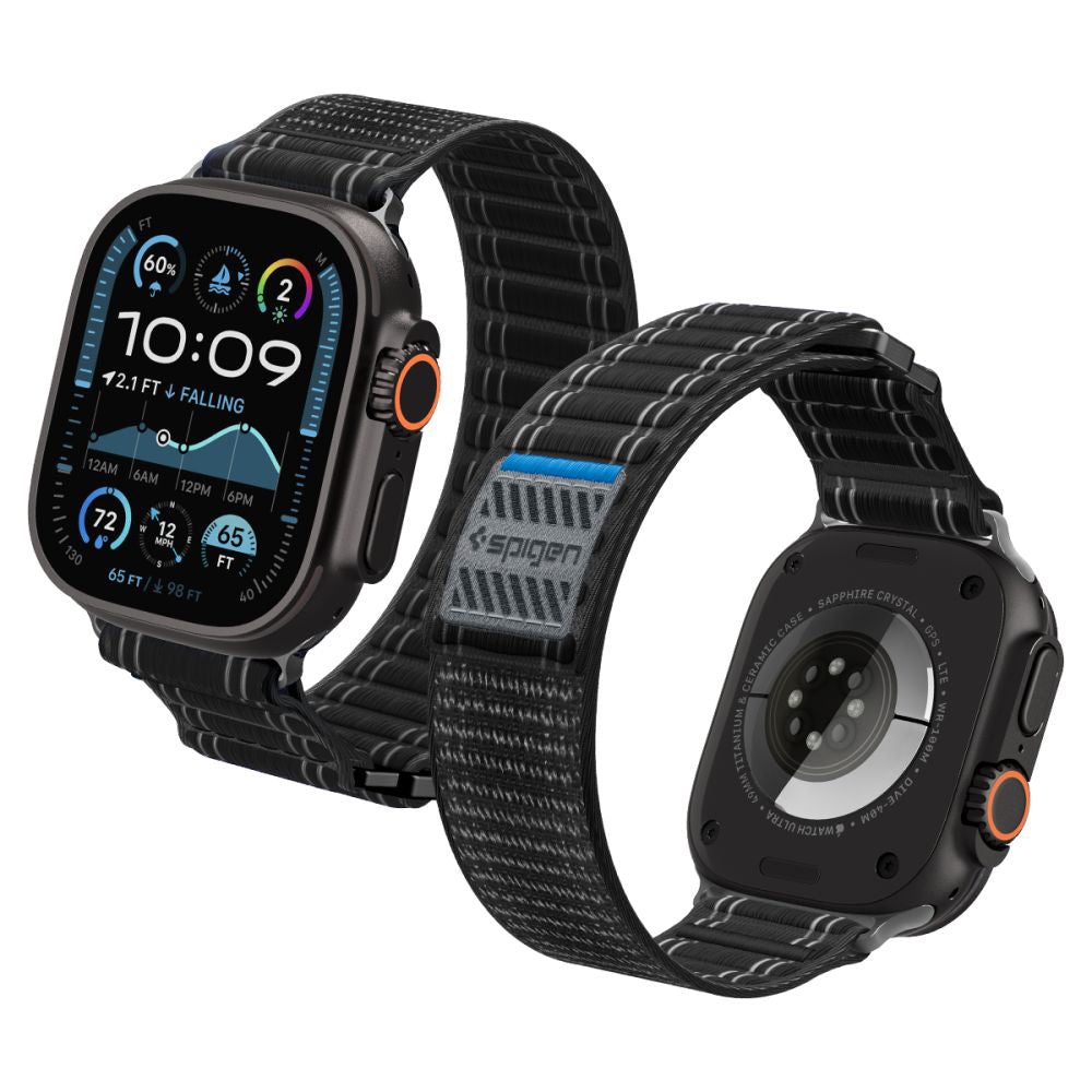 Spigen WBF0 rem til Apple Watch 49mm / 46mm / 45mm / 44mm Series, Sort AMP10141