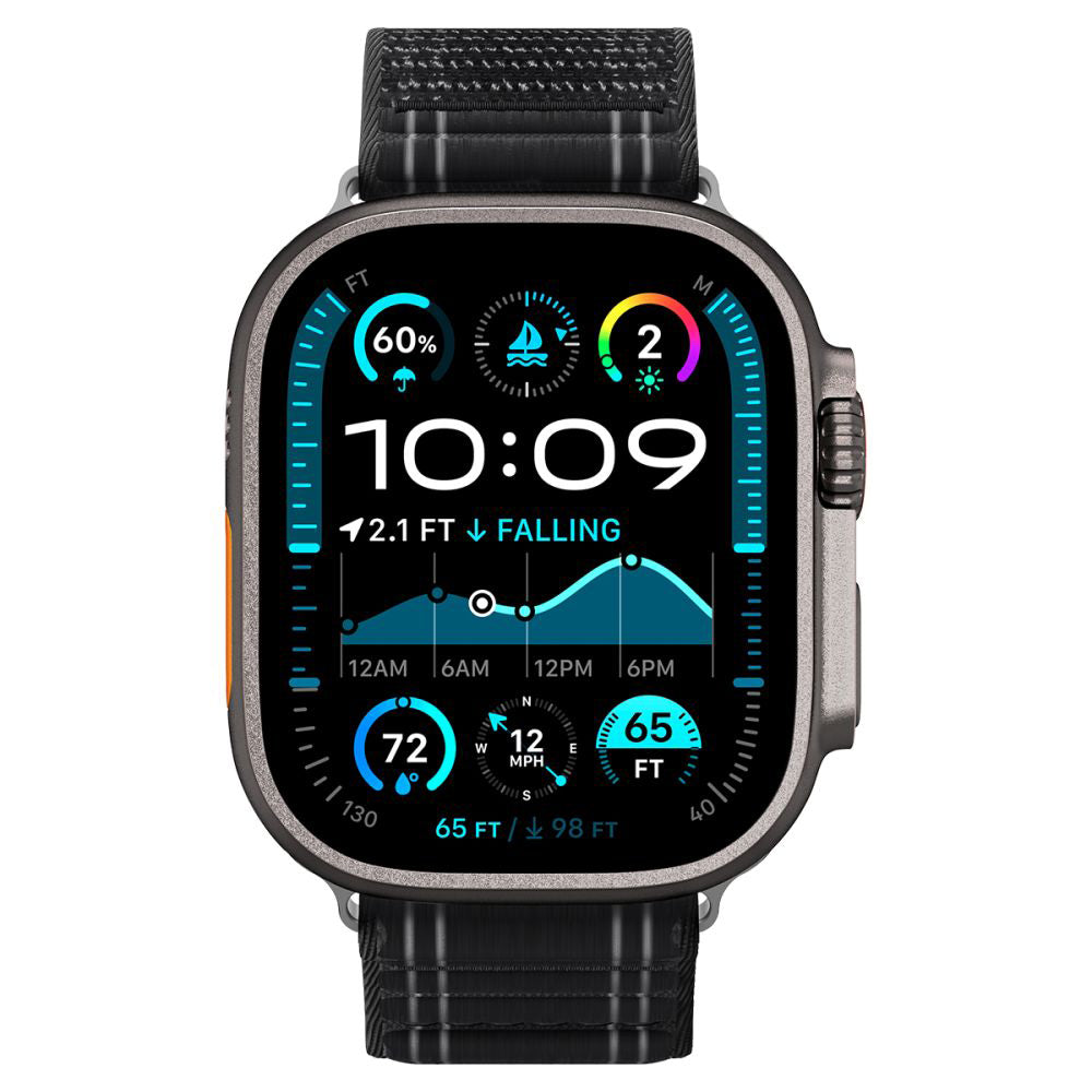Spigen WBF0 rem til Apple Watch 49mm / 46mm / 45mm / 44mm Series, Sort AMP10141