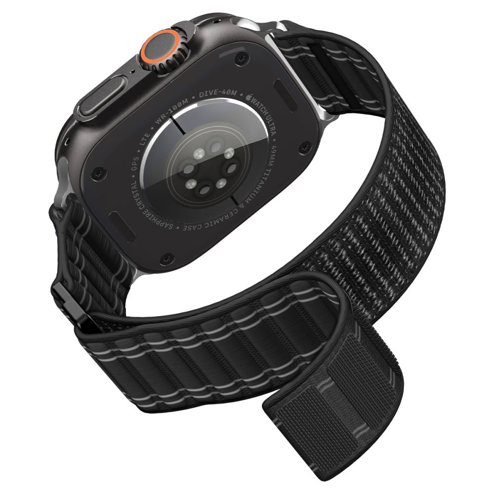 Spigen WBF0 rem til Apple Watch 49mm / 46mm / 45mm / 44mm Series, Sort AMP10141