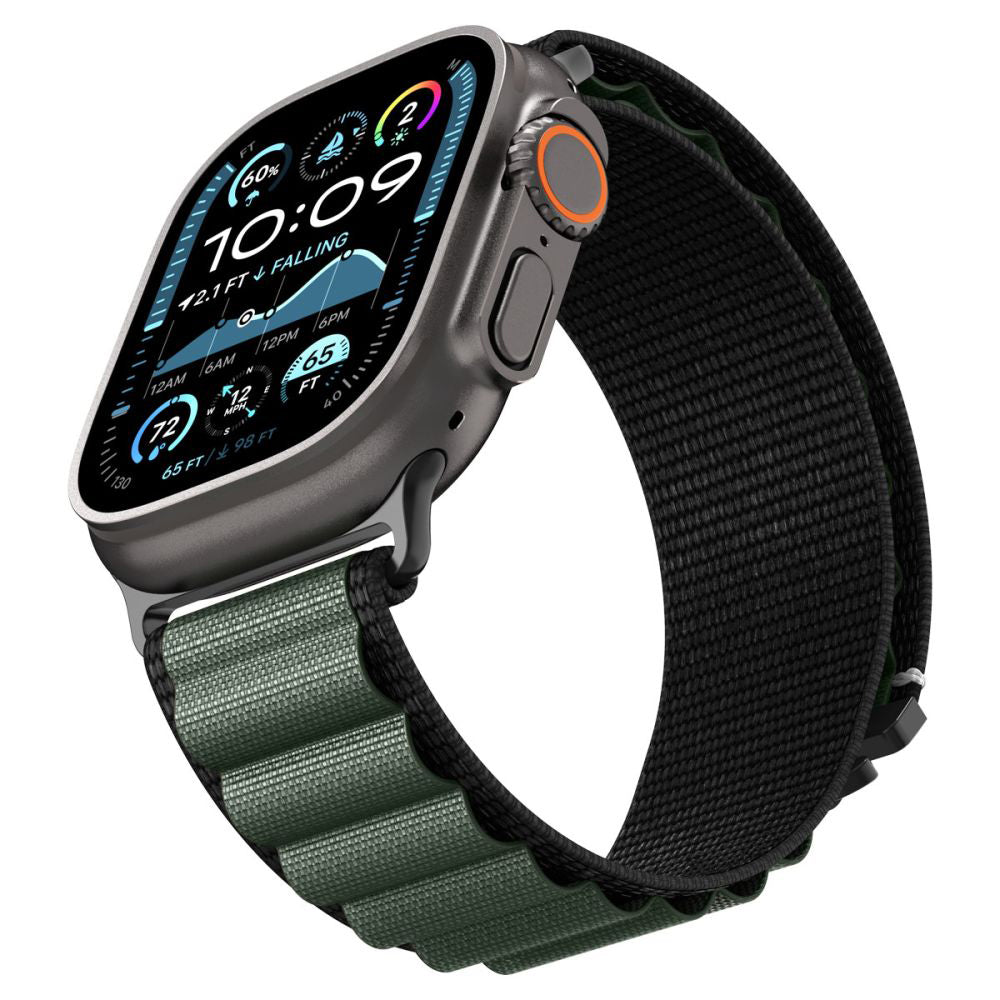 Spigen WBF1 rem til Apple Watch 49mm / 46mm / 45mm / 44mm serien, Sort Grøn AMP10223