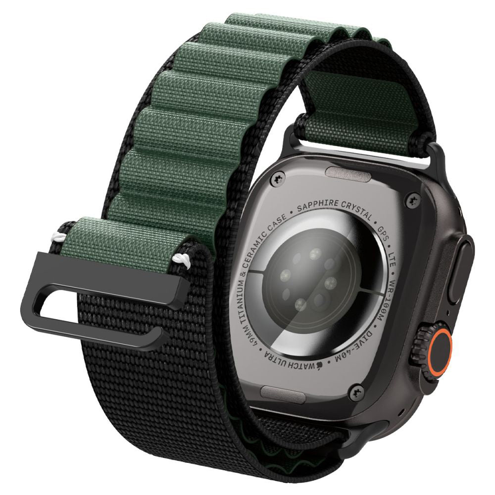 Spigen WBF1 rem til Apple Watch 49mm / 46mm / 45mm / 44mm serien, Sort Grøn AMP10223