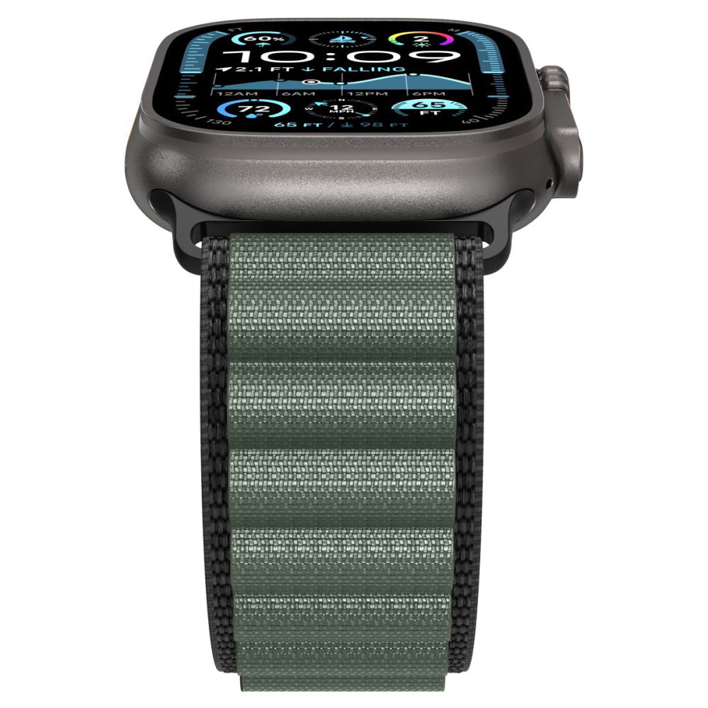 Spigen WBF1 rem til Apple Watch 49mm / 46mm / 45mm / 44mm serien, Sort Grøn AMP10223