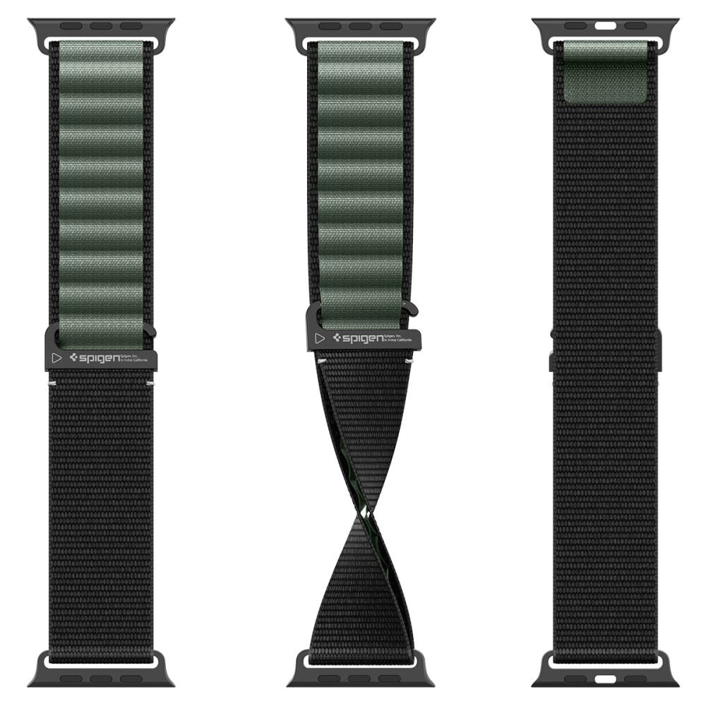 Spigen WBF1 rem til Apple Watch 49mm / 46mm / 45mm / 44mm serien, Sort Grøn AMP10223