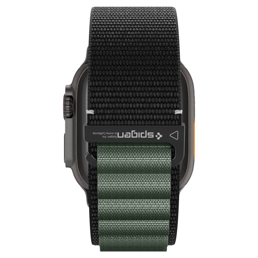 Spigen WBF1 rem til Apple Watch 49mm / 46mm / 45mm / 44mm serien, Sort Grøn AMP10223