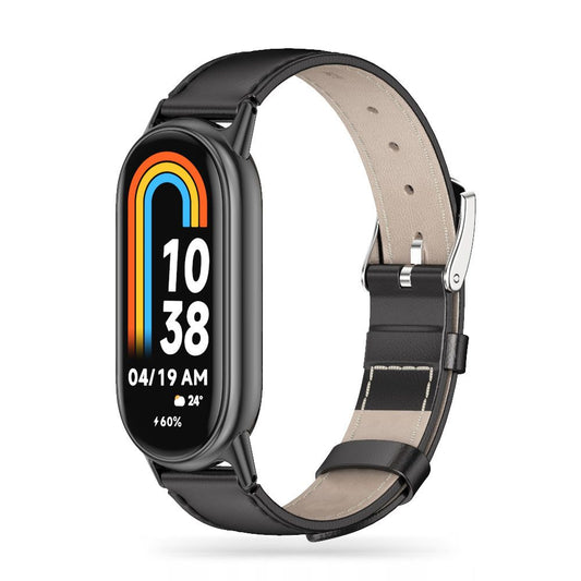 Tech-Protect Leatherfit-rem til Xiaomi Smart Band 8/9, sort