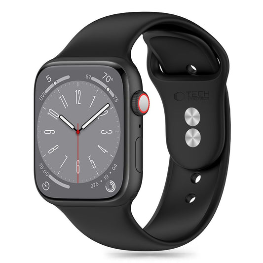 Tech-Protect silikonerem til Apple Watch 49mm / 45mm / 44mm / 42mm-serien, sort
