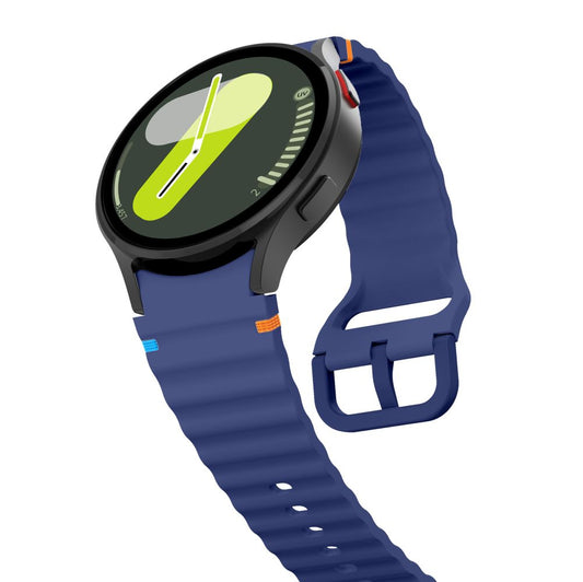Tech-Protect silikone sportsrem til Samsung Galaxy Watch7 / Watch FE / Watch6 / Watch5 / Watch4-serien, marineblå
