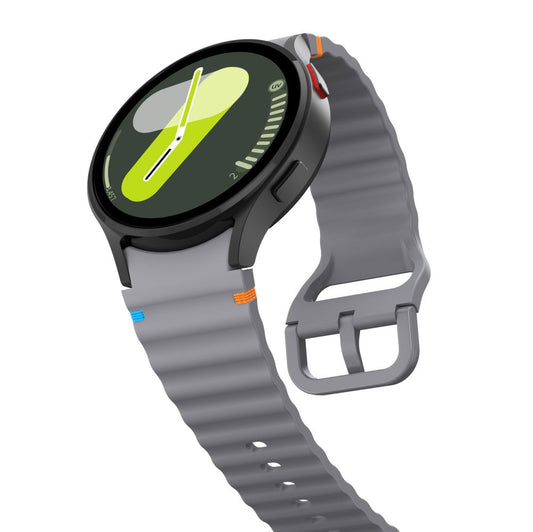 Tech-Protect silikone sportsrem til Samsung Galaxy Watch7 / Watch FE / Watch6 / Watch5 / Watch4-serien, grå